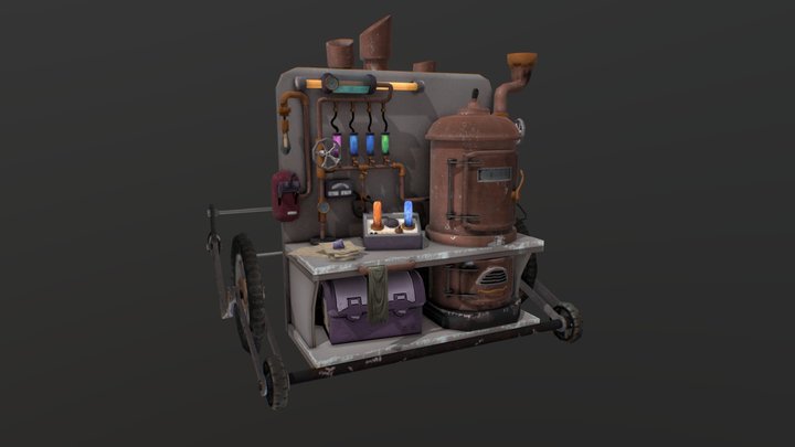 Fantasy Stylized Workbench 3D Model