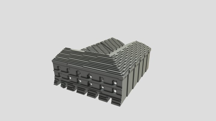 Low Poly model house braunau 3D Model