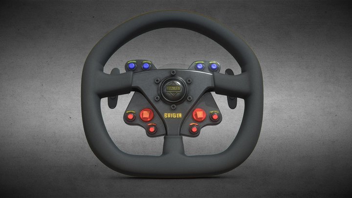 MOMO Carbon 10 Button Wireless Steering Wheel 3D Model