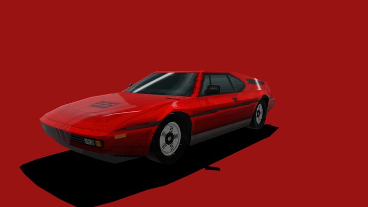BMW M1 (PS1 Low Poly) 3D Model