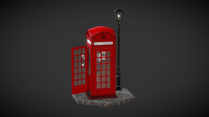 London Telephone Booth 3D Model