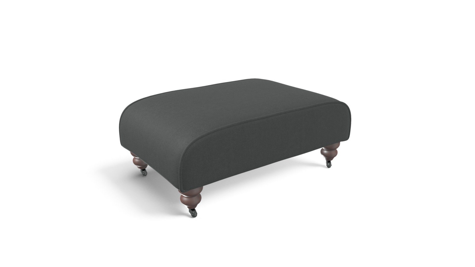 Orson Footstool, Midnight Grey Velvet