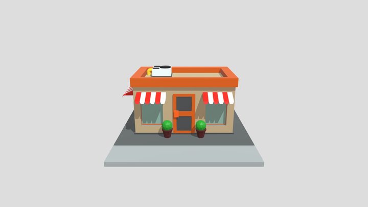Low Poly Market 3D Model