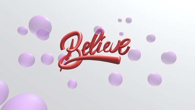 Believe 3D Lettering 3D Model