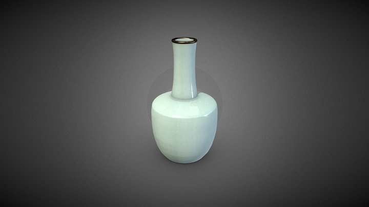北宋汝窯青瓷奉華紙槌瓶 3D Model