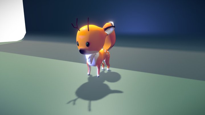 Twig the Deer Fox 3D Model