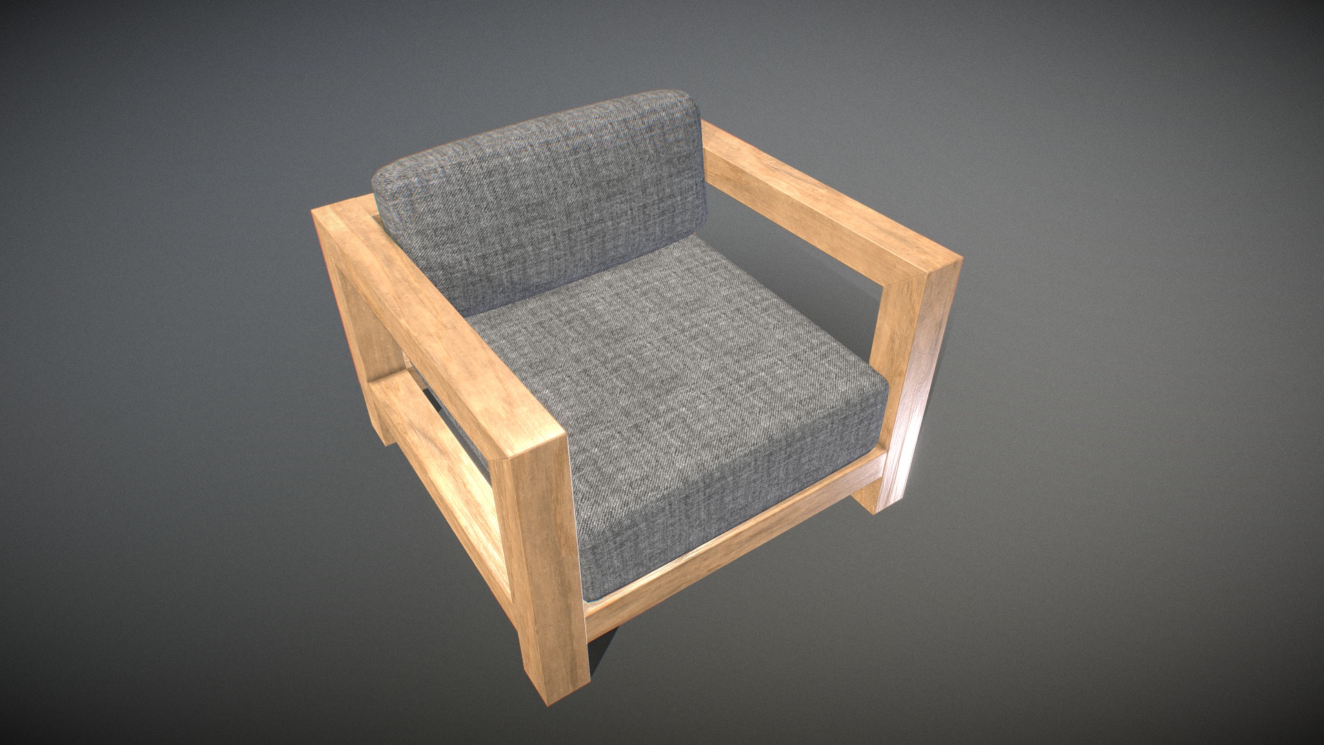 3D model Veroda Angle Sofa - This is a 3D model of the Veroda Angle Sofa. The 3D model is about a wooden chair with a cushion.