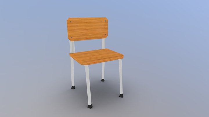 Low Poly School Chair 3D Model