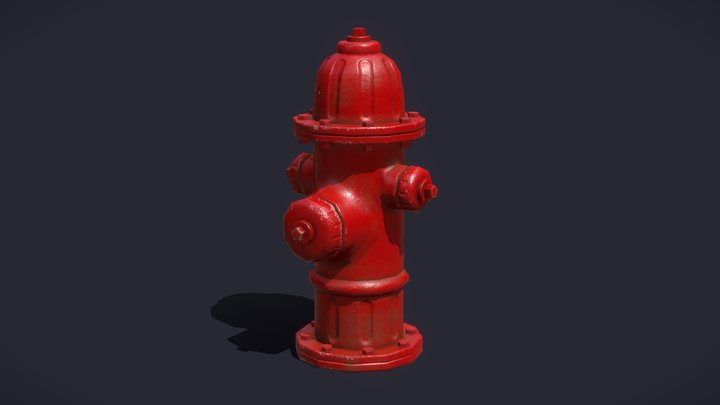Low-Poly Fire Hydrant 3D Model