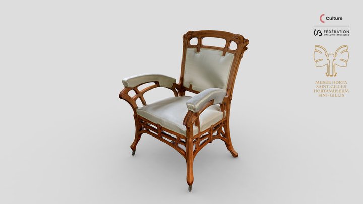 Fauteuil, Maison personnelle de Victor Horta 3D Model