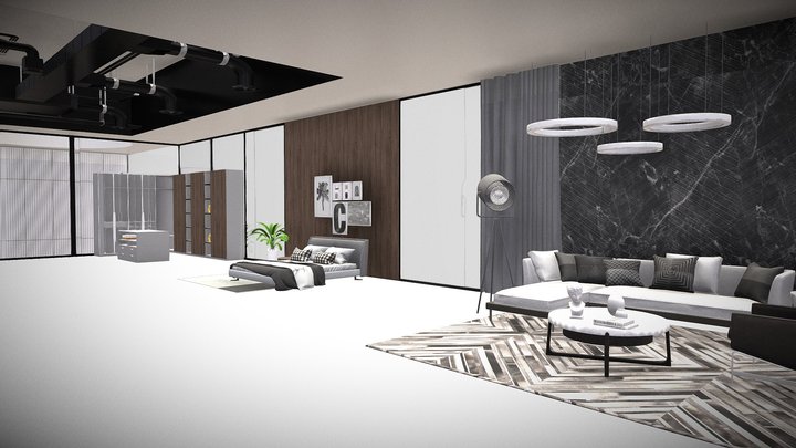 VR room interior design 3D Model