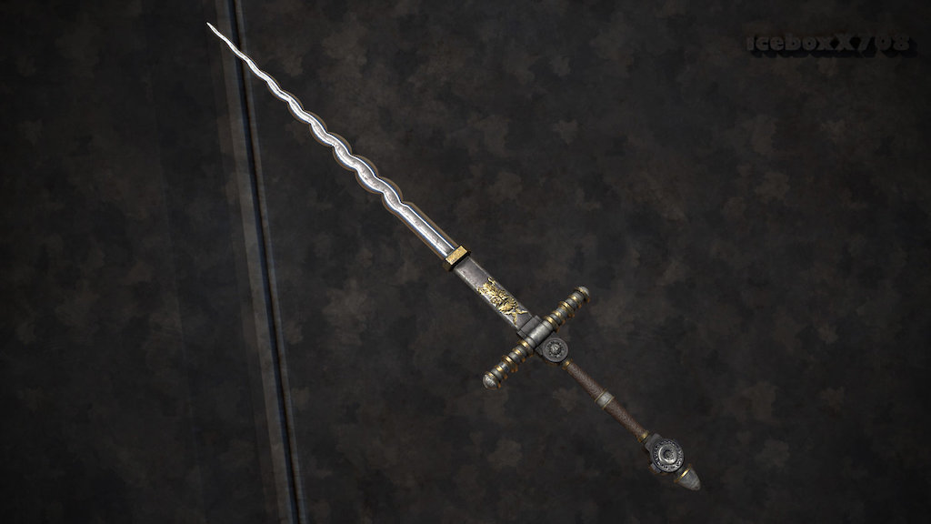 Ornamented Flamberge Sword