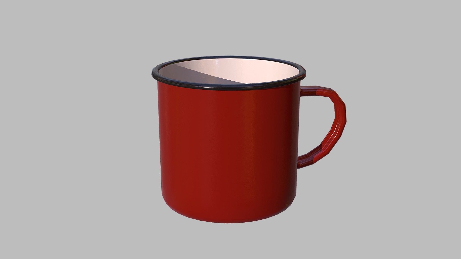 3D model Red mug - This is a 3D model of the Red mug. The 3D model is about a red mug with a white background.