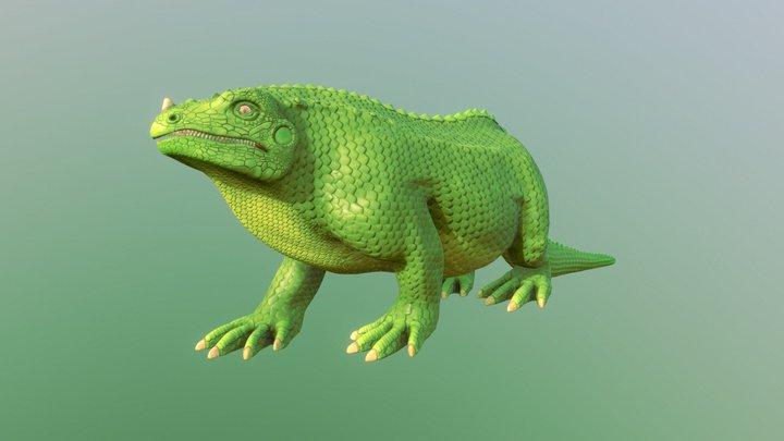 Iguanodon Reconstruction 1842 Richard Owen 3D Model