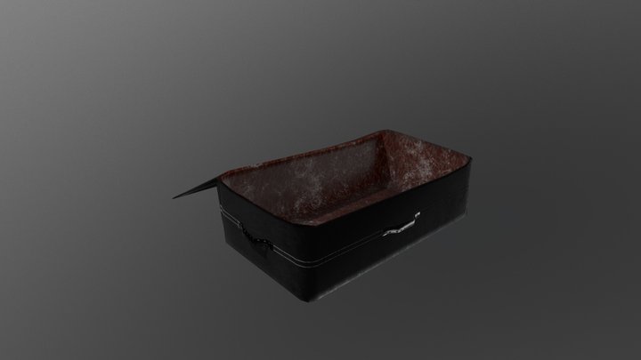 Low Poly Dirty Open Suitcase 3D Model