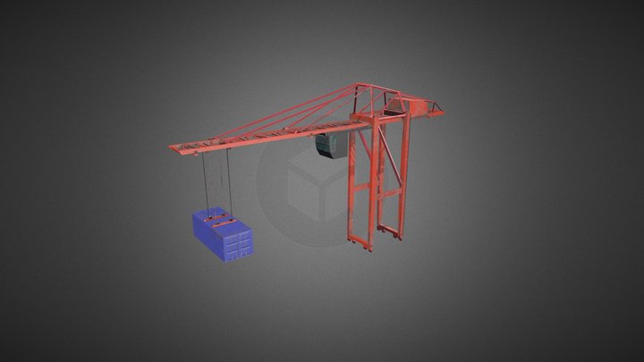Port container crane 3D Model