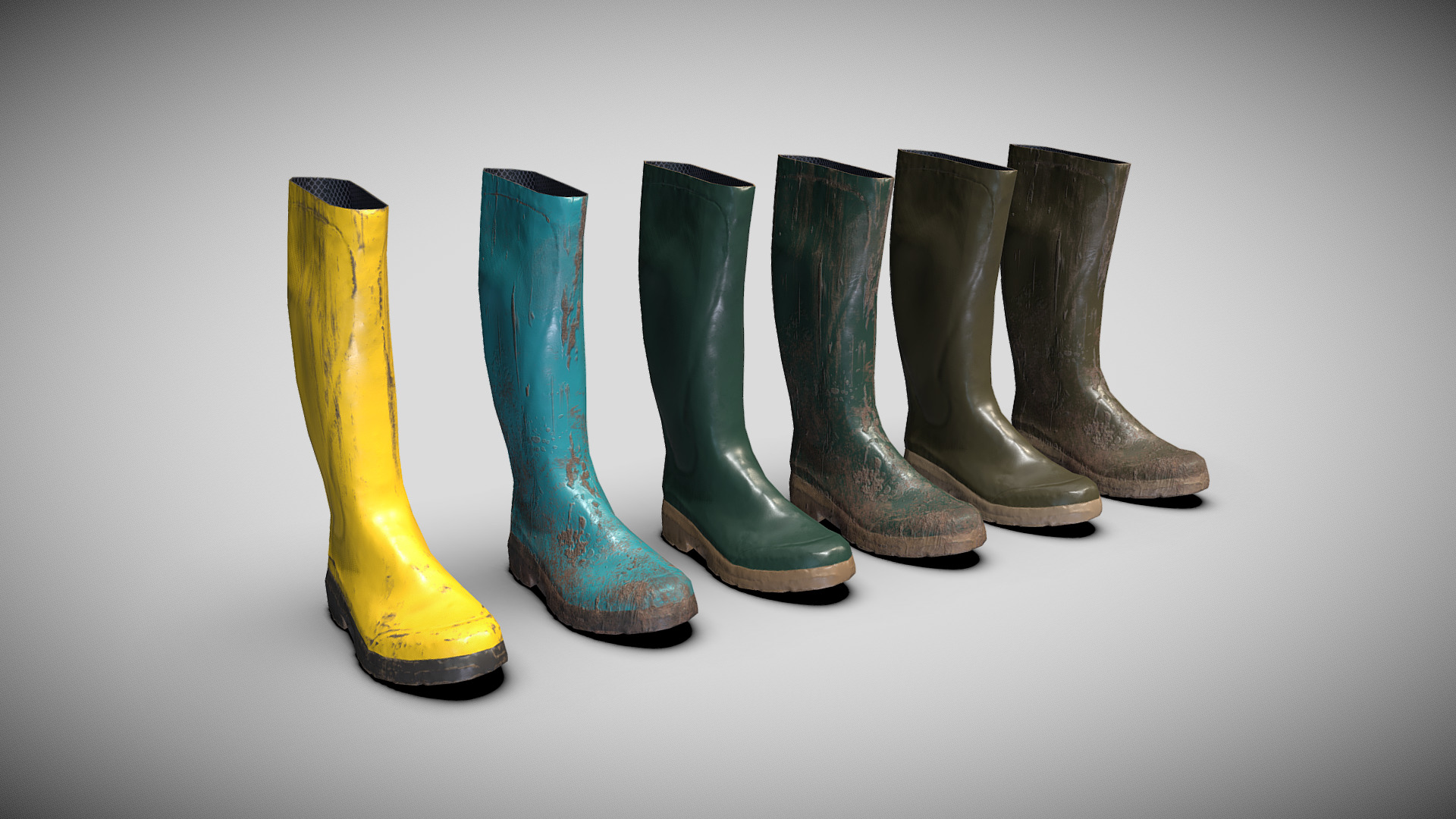 3D model Boots – Collection - This is a 3D model of the Boots - Collection. The 3D model is about a group of boots.
