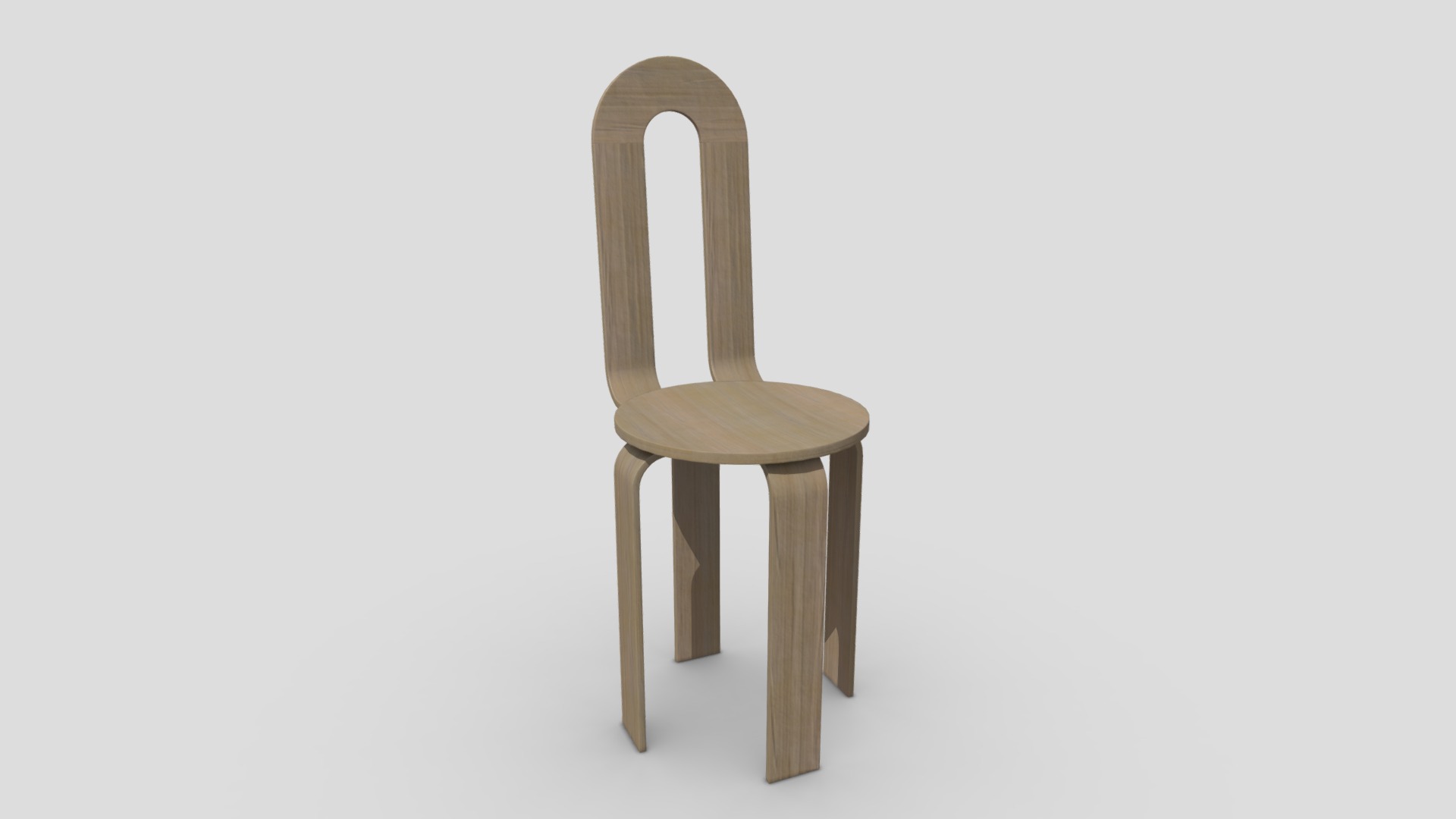 3D model Chair 3 - This is a 3D model of the Chair 3. The 3D model is about a wooden chair with a cushion.