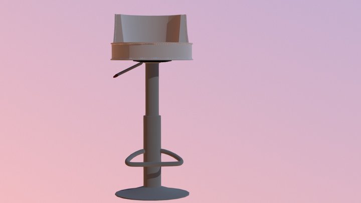 Leather Stool 3D Model