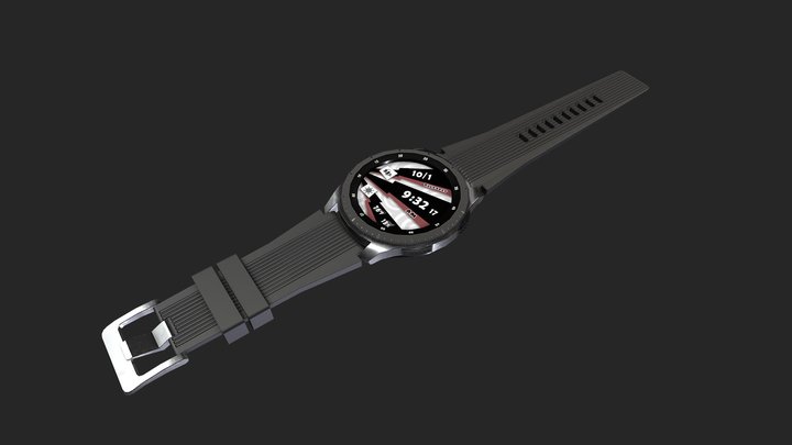 Samsung Galaxy Watch (Laid Flat) 3D Model