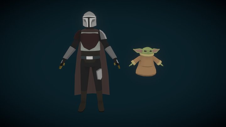 Mandalorian / Baby Yoda [Star Wars] Low Poly