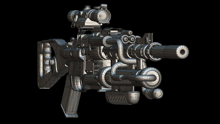 Sci-fi Sniper Rifle 3D Model