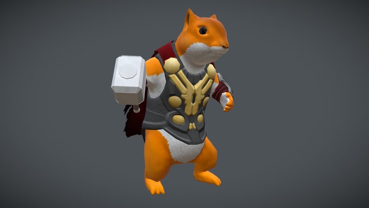 Squirrel Thor 3D Model