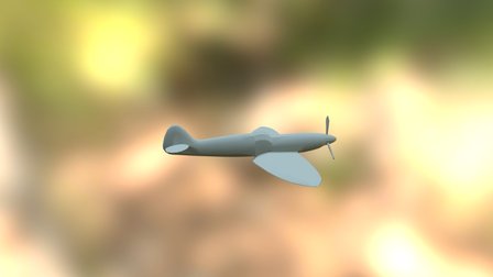 Untextured Basic Spitfire 3D Model