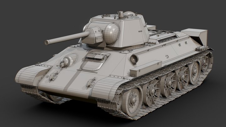 T-34/76 (1942) - Base Mesh 3D Model