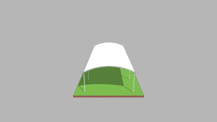 40ft x 100ft White Dome Tent 3D Model