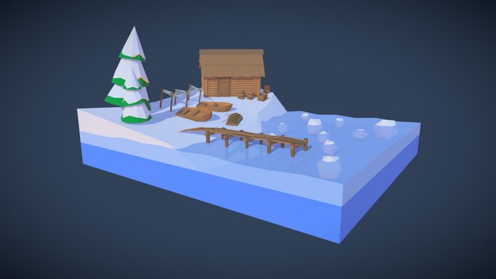 Village river 3D Model