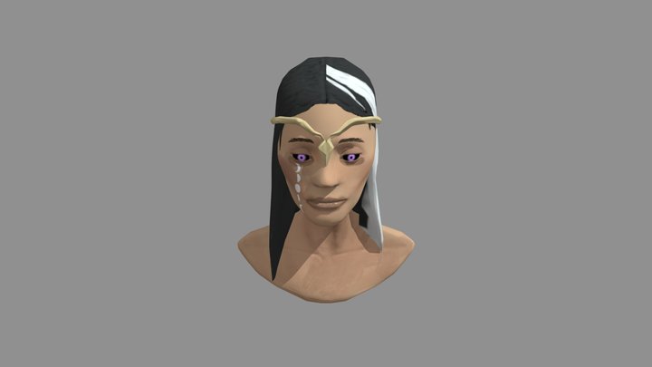 Head And Bust Model: Enchantress Character 3D Model