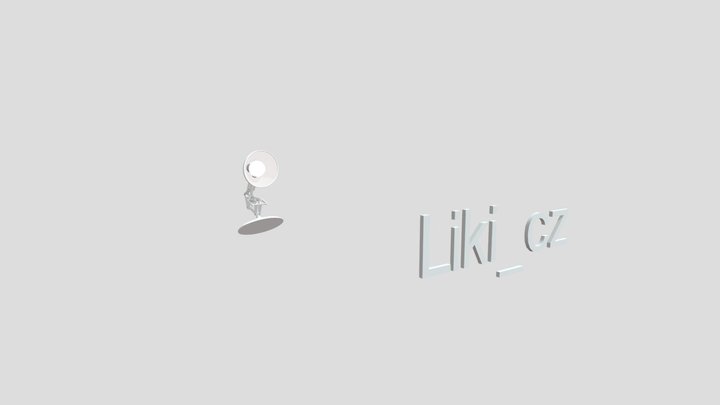 Liki_cz text with the pixar lamp 3D Model