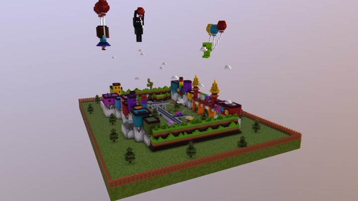 Pixel City Spawn 3D Model
