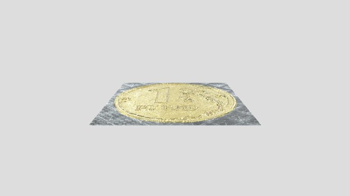 1 ruble gold 3D Model