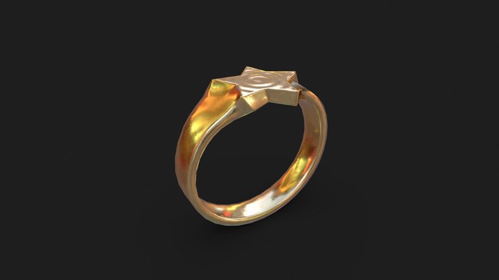Low Poly Gold Ring 3D Model
