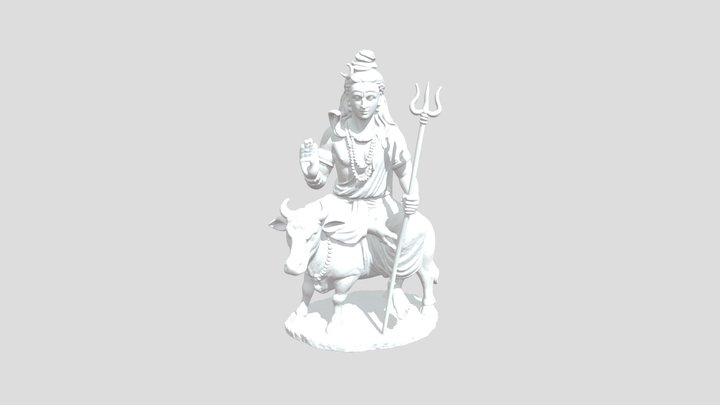 Shiva on Nandi Statue 3D Model