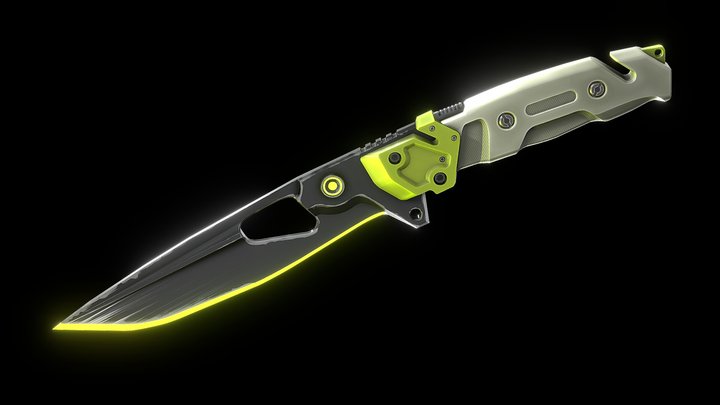 Stylized Combat Knife 3D Model