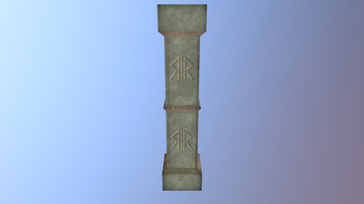 Roman Rune Pillar 3D Model