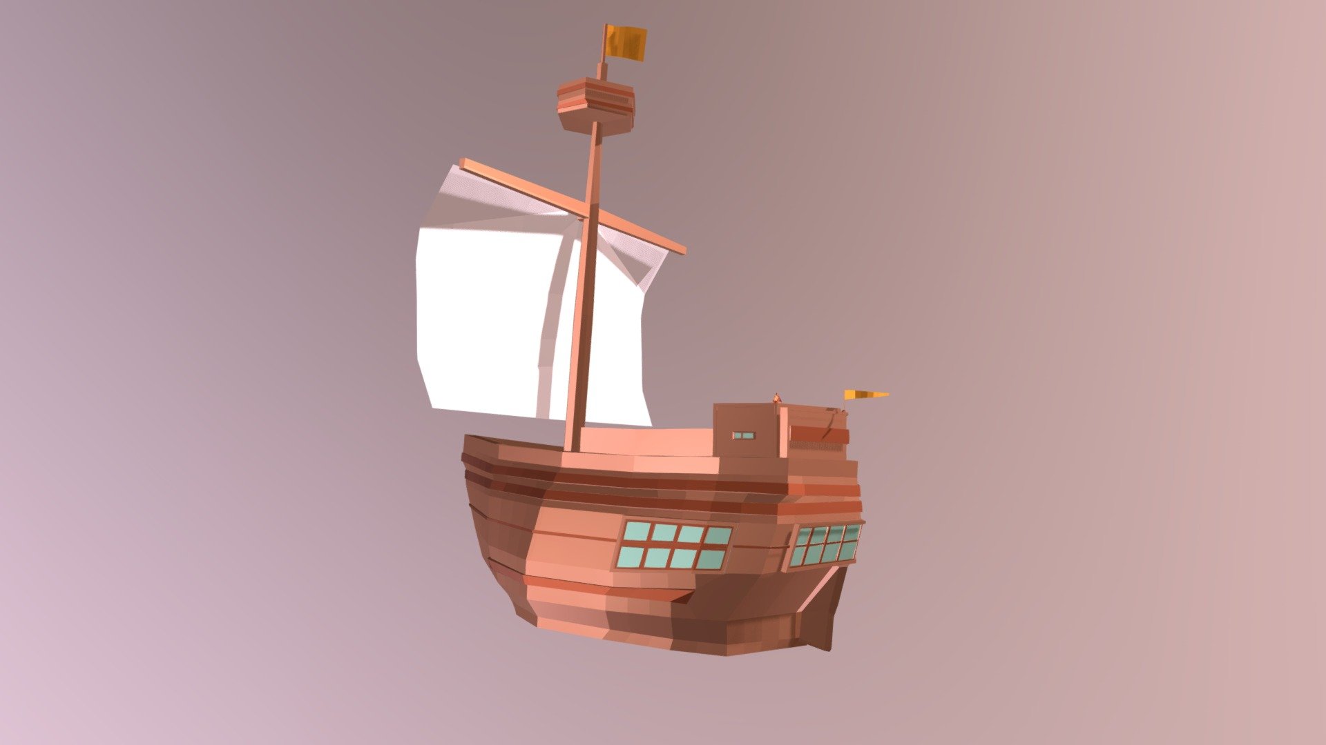 Pirateship low poly - 3D model by Rens.VD [f1726c9] - Sketchfab
