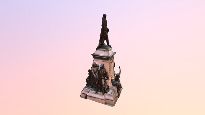 General Marquis de Lafayette Statue 3D Model