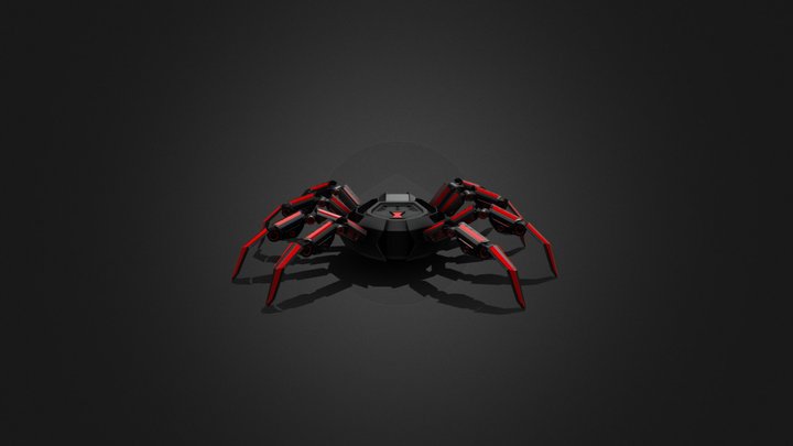 animated SpiderRobot 3D Model