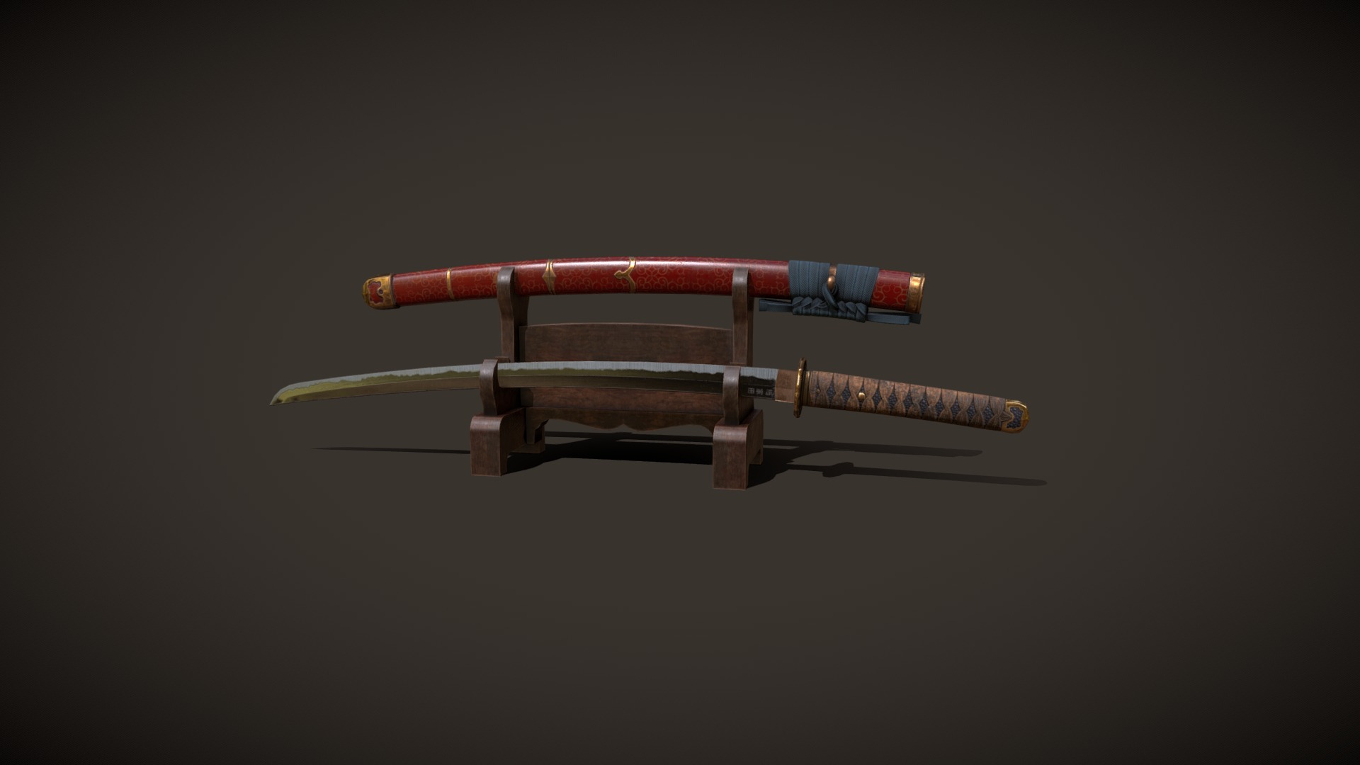 3D model Samurai Katana - This is a 3D model of the Samurai Katana. The 3D model is about a wooden toy gun.