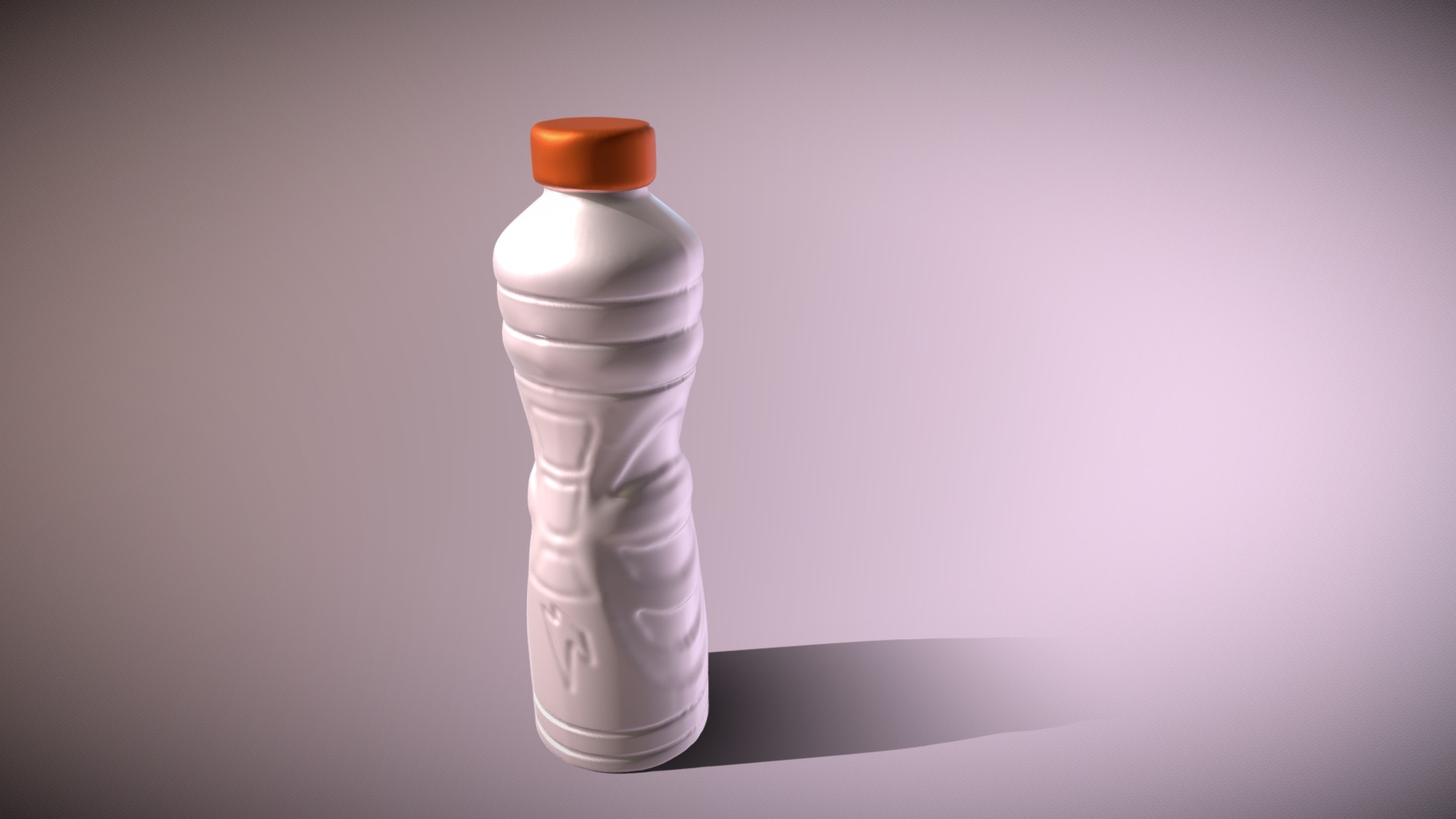 3D model BOTTLE Plastic - This is a 3D model of the BOTTLE Plastic. The 3D model is about a white bottle with a red cap.