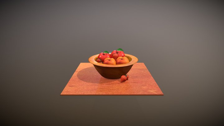 Fruit in a bowl 3D Model