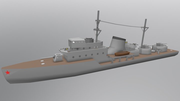 Cnevny-Class Destroyer 3D Model