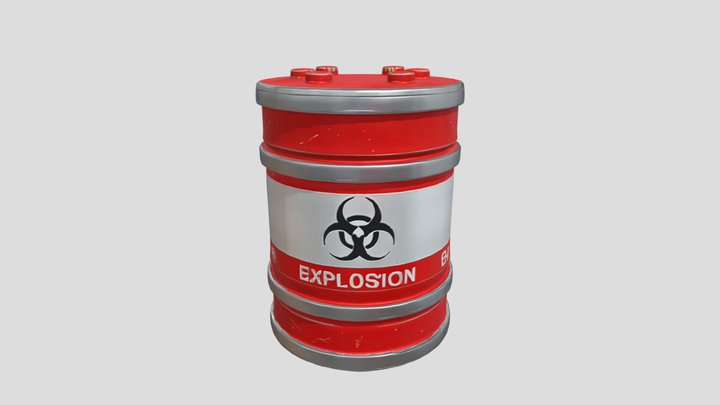 Red explosive barrel 3D Model