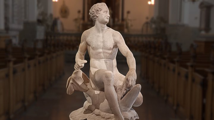 Satyr Riding A Dolphin - Roman sculpture 3D Model