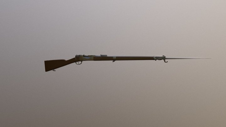 Lebel rifle with Rosalie 3D Model