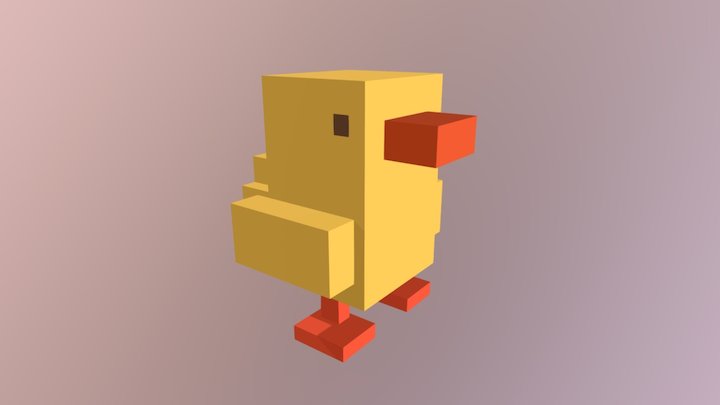 Voxel Baby Duck 3D Model